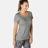 Women Cotton Blend  Gym T-Shirt Regular-Fit 500 - Grey