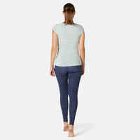 Women's Slim-Fit Fitness Leggings Fit+ 500 - Blue Print