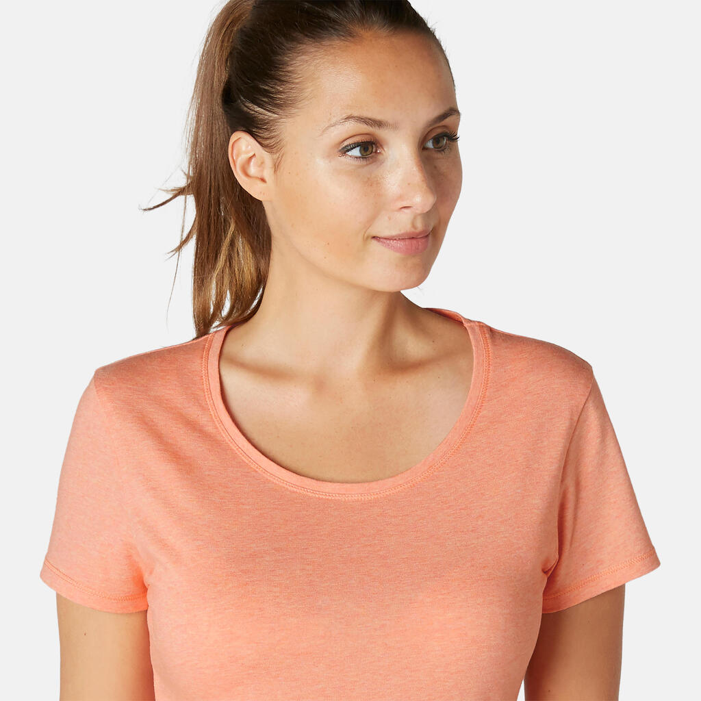 T-shirt regular fitness femme - 500 Orange