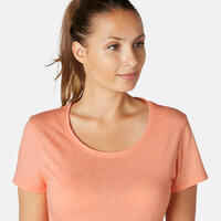 Women's Regular-Fit Fitness T-Shirt 500 - Orange