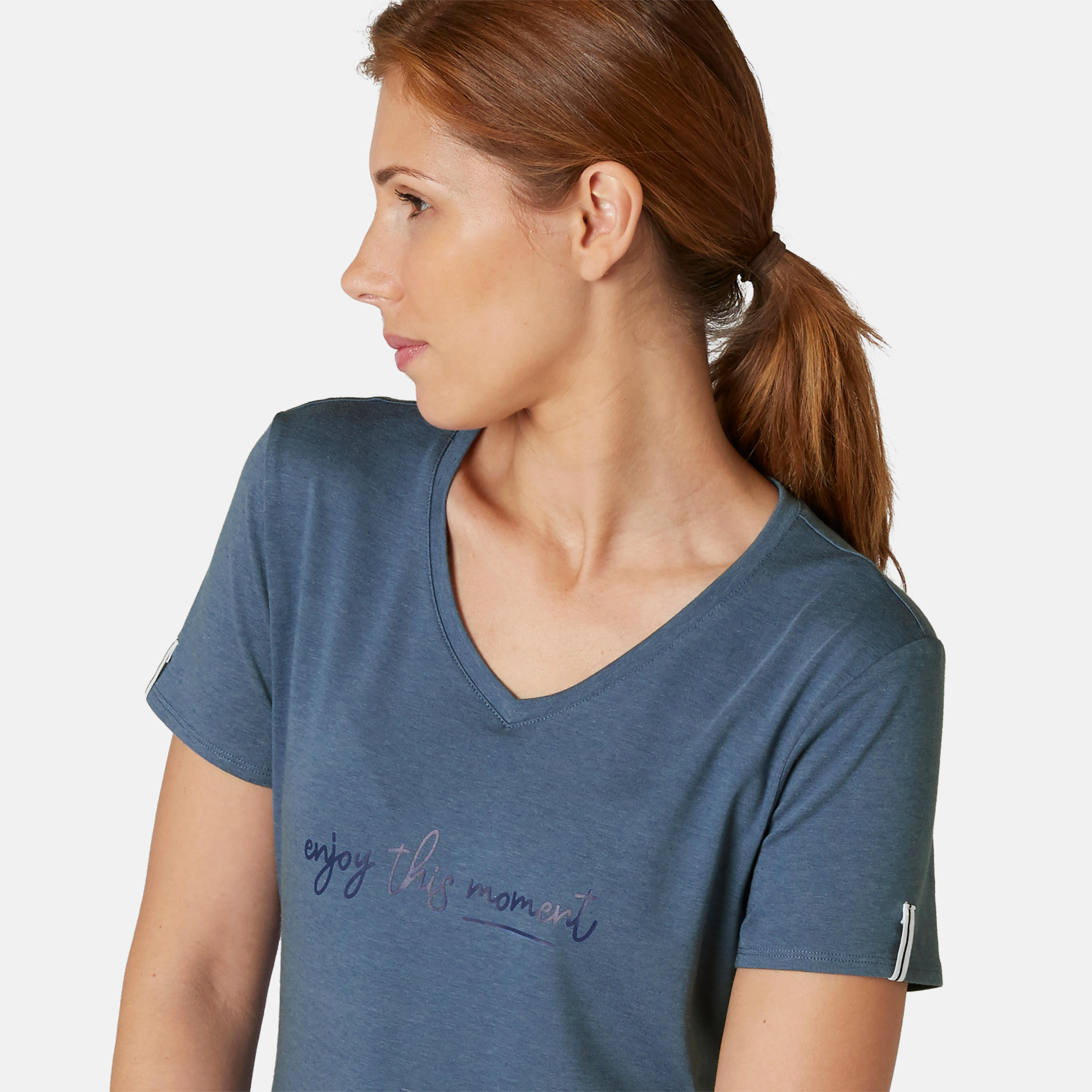 Women's Pilates & Gentle Gym Sport T-Shirt 510 - Blue Print 6/7