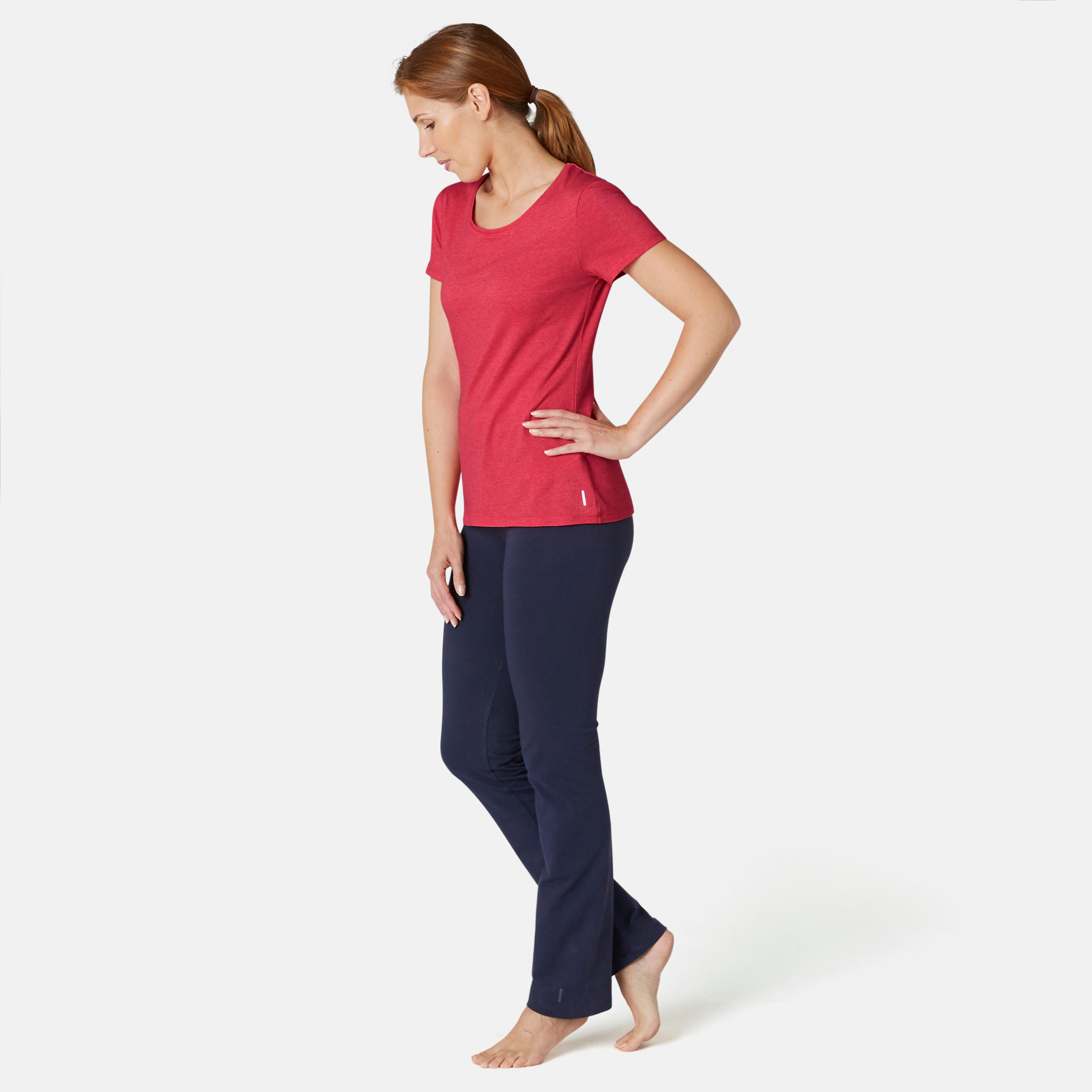 Women's Regular Fitness T-Shirt 500 - Pink 2/7
