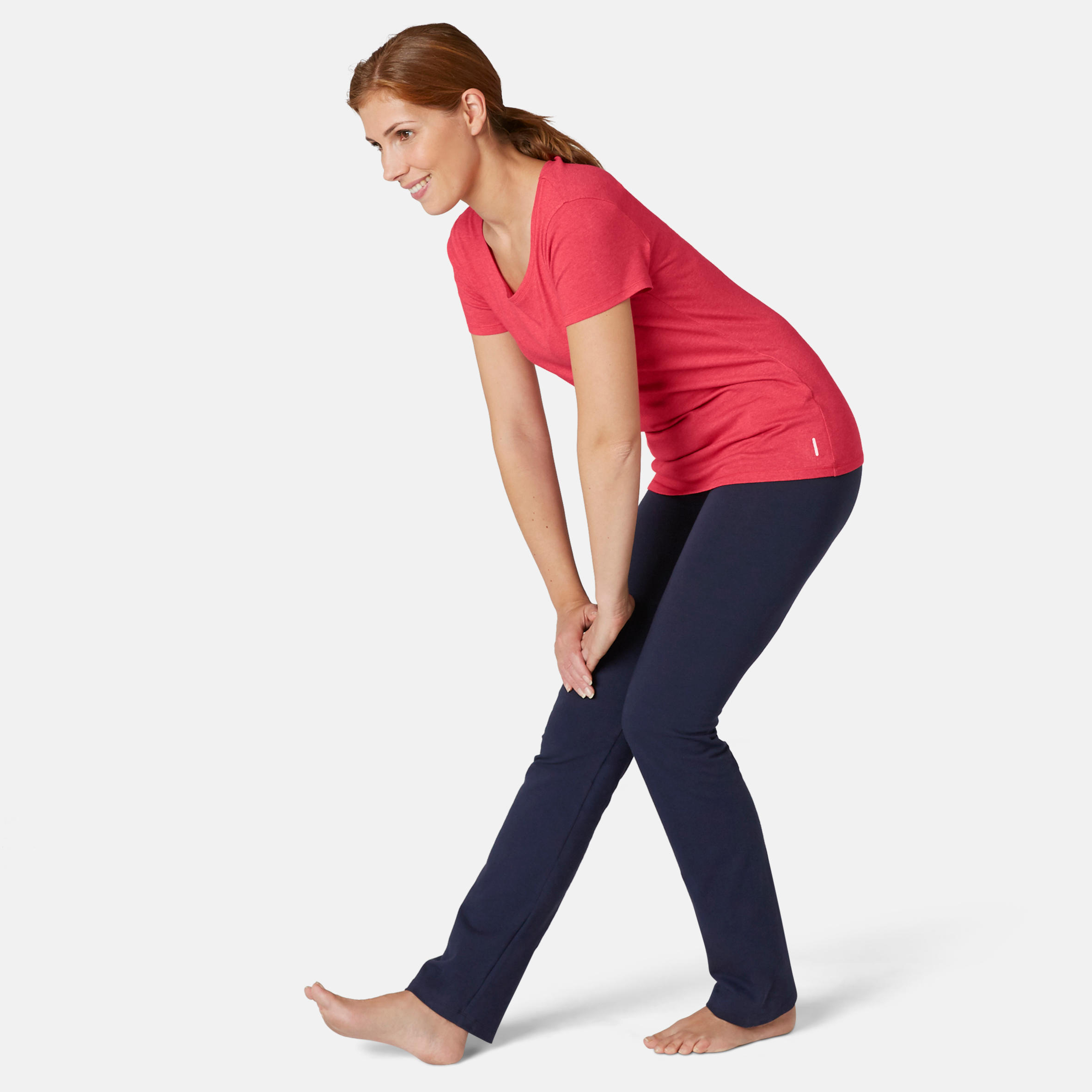 Women's Regular Fitness T-Shirt 500 - Pink 3/7