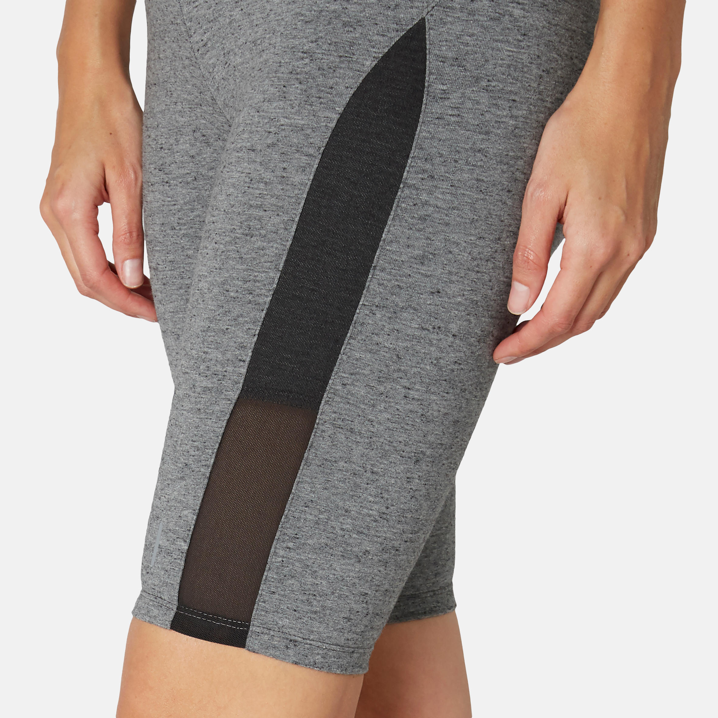 Women's Slim-Fit Cotton Fitness Cycling Shorts 520 Without Pockets - Grey 7/9