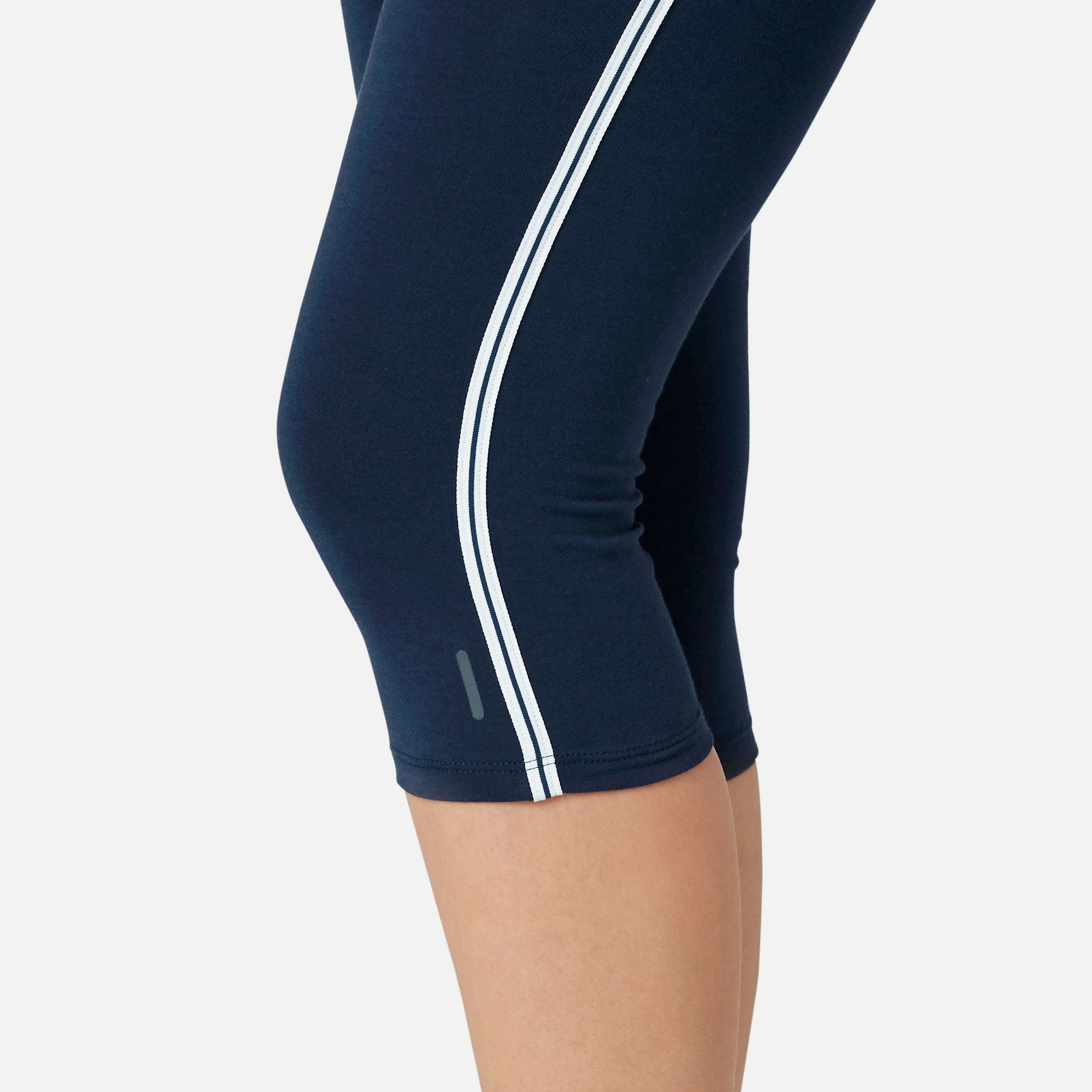 Stretchy Cotton Fitness Cropped Bottoms - Navy 6/8