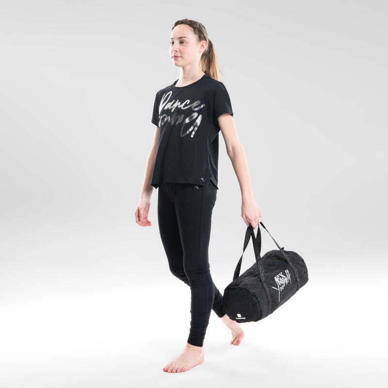 Sac de danse tube noir pailleté fille