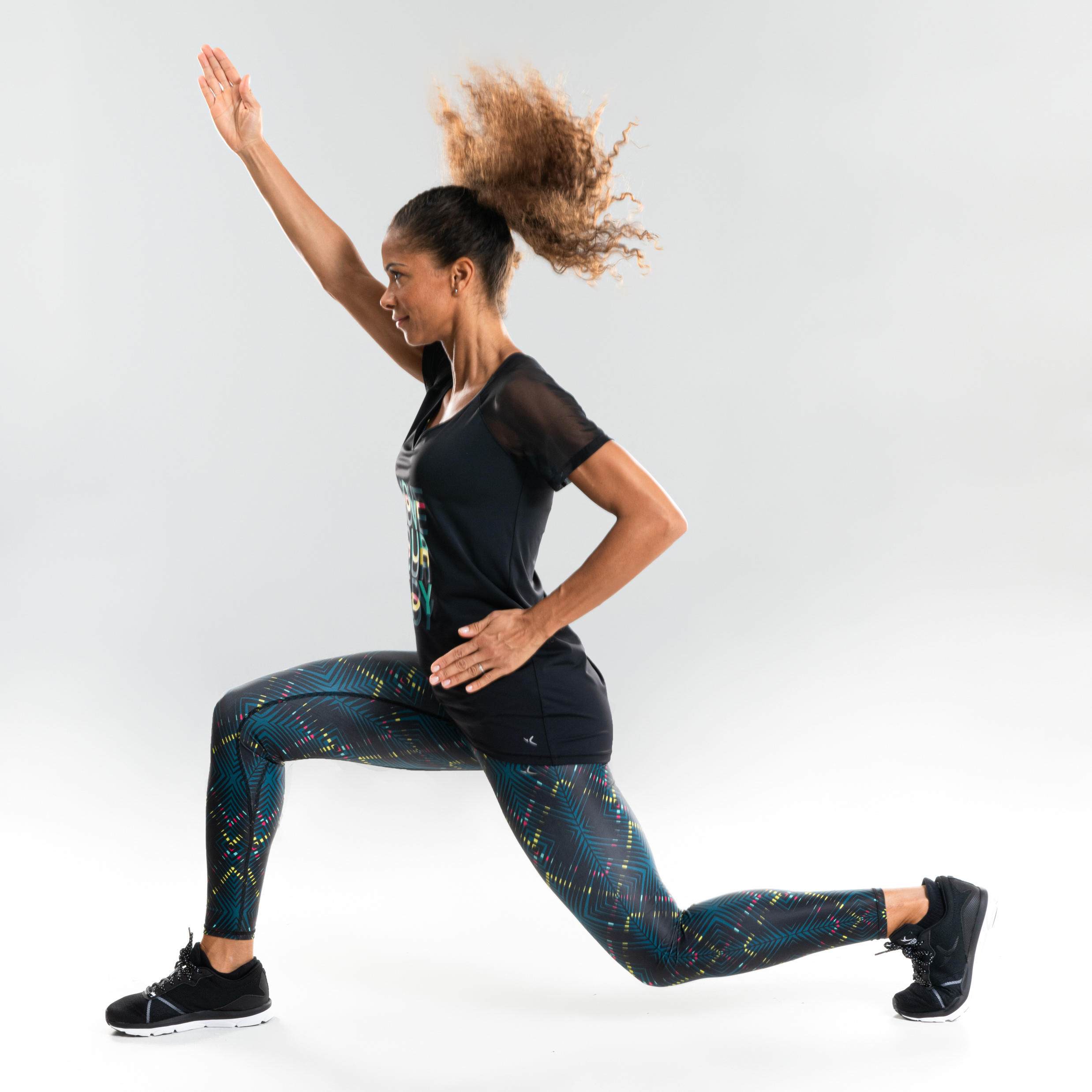 Women's Fitness Dance T-Shirt - Black 5/13