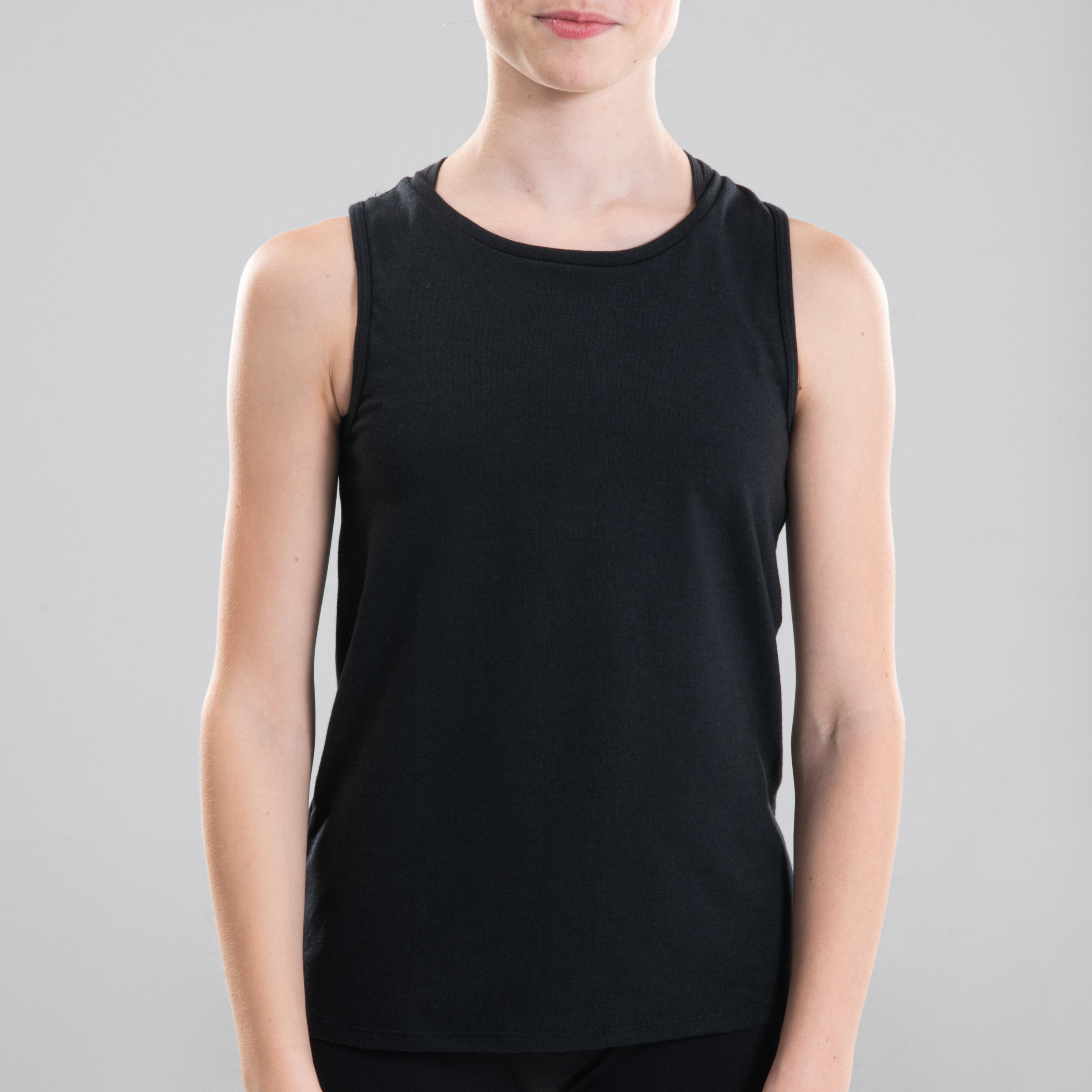 Camiseta Tirantes Danza Moderna Domyos Niña Negra 6/9