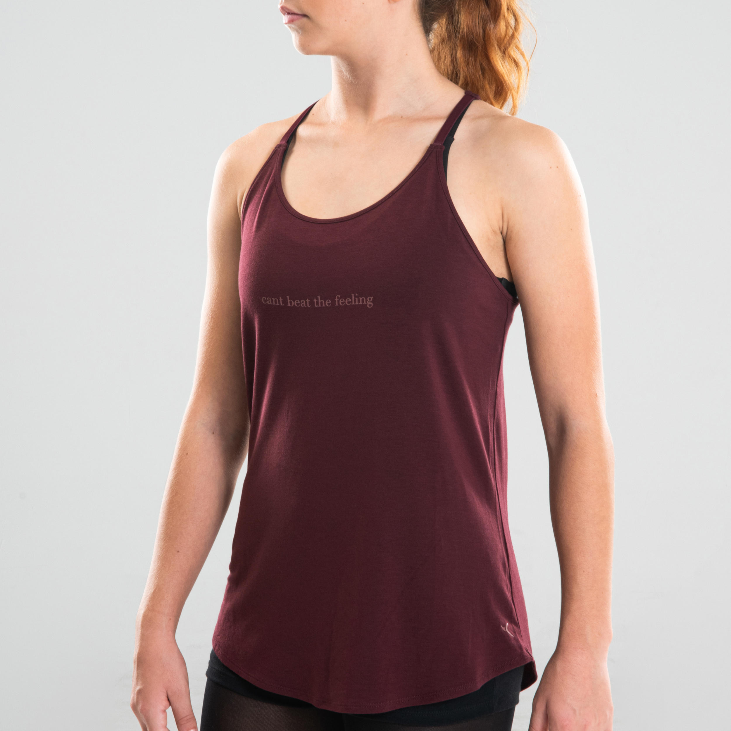 Women's Loose Modern Dance Tank Top - Burgundy 7/14