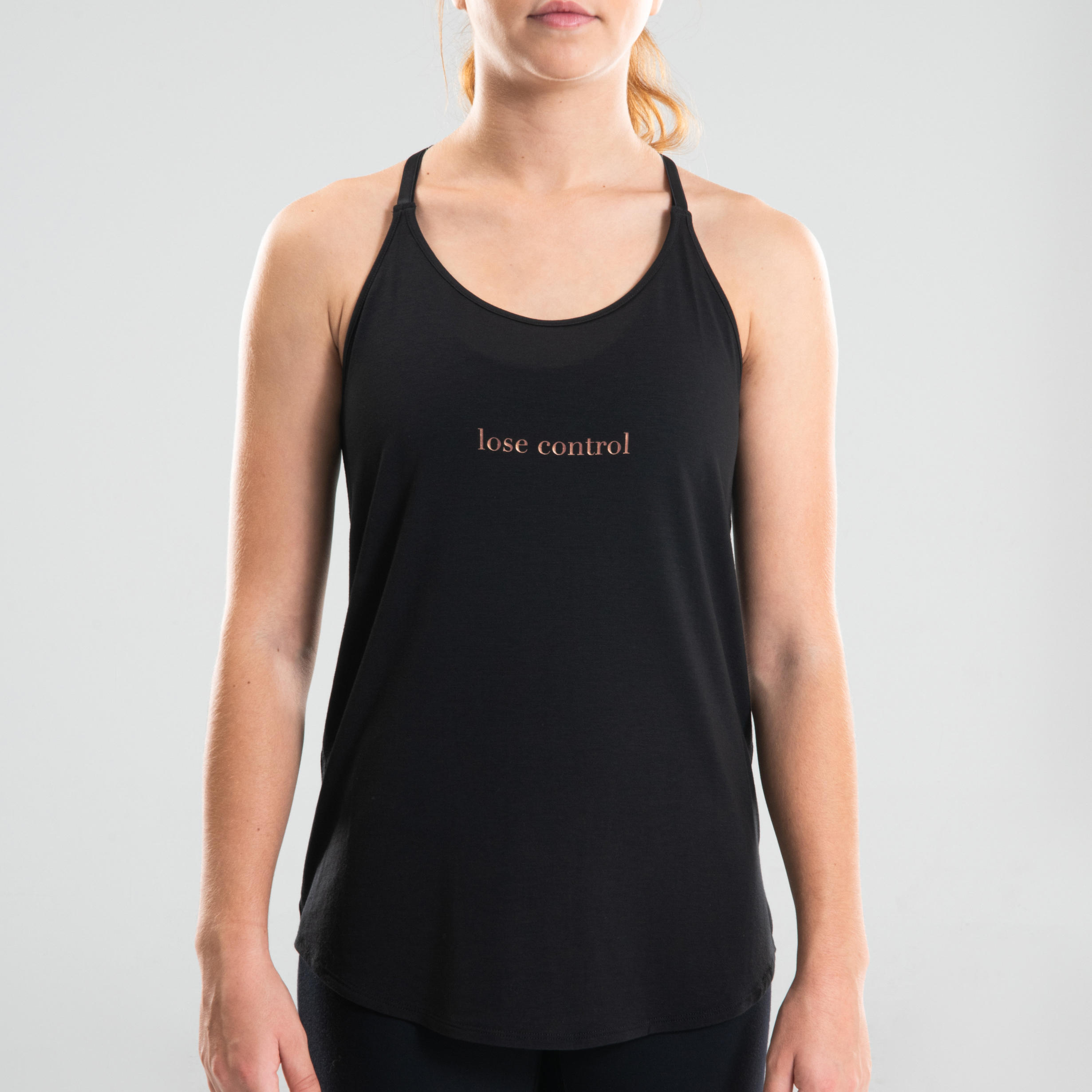 Women's Loose Modern Dance Tank Top - Black 6/14