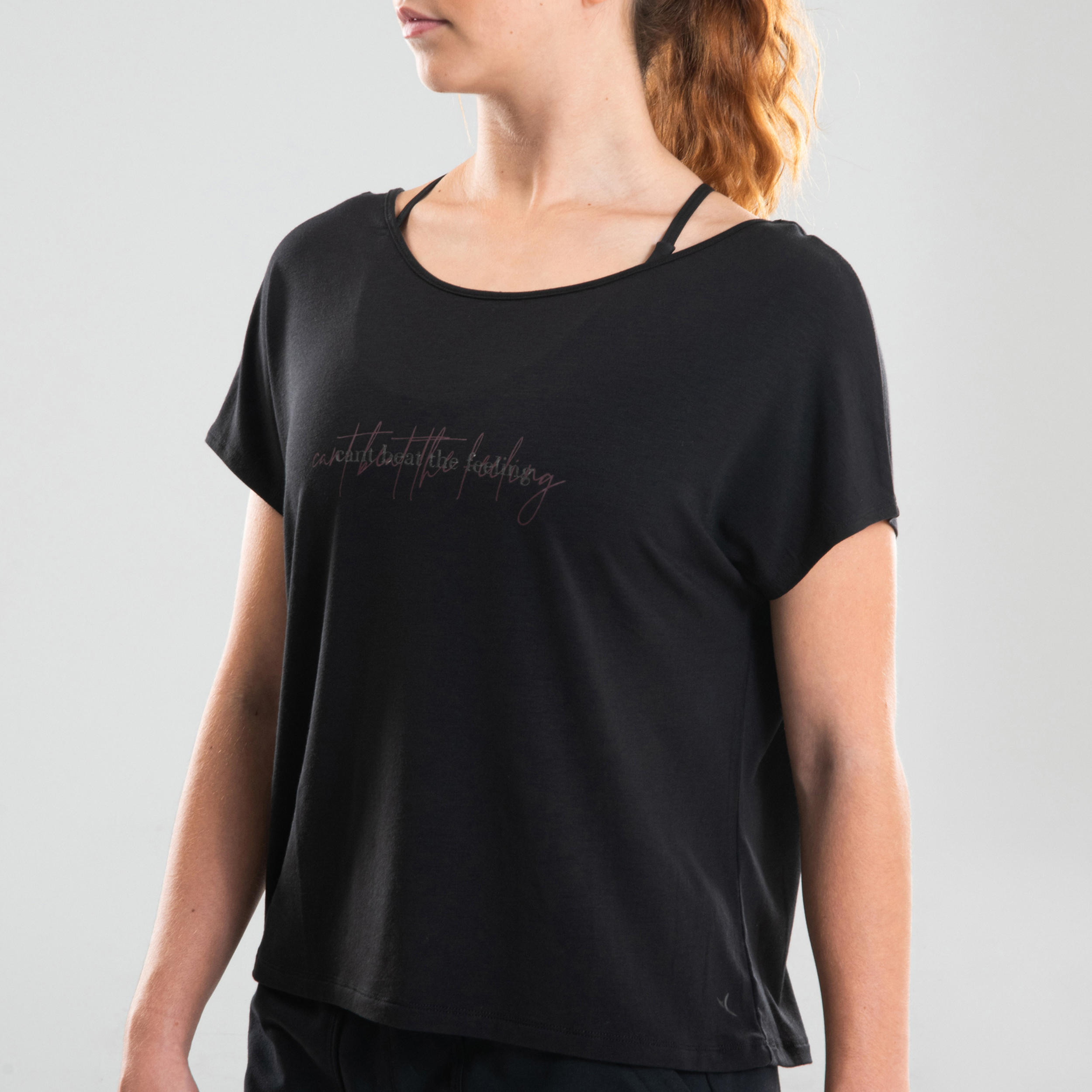 Women's Loose Modern Dance T-Shirt - Black 7/14