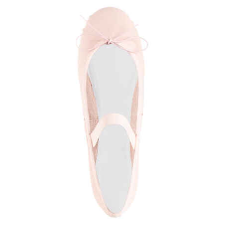 Kids' Full Sole Leather Ballet Demi-Pointe Shoes - Pink