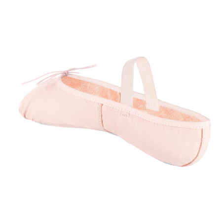 Kids' Full Sole Leather Ballet Demi-Pointe Shoes - Pink
