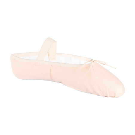 Ballet Full Sole Demi-Pointe Canvas Shoes Sizes 8C to 7 - Salmon