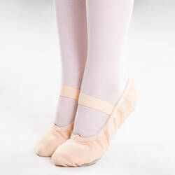 Ballet Full Sole Demi-Pointe Canvas Shoes Sizes 8C to 7 - Salmon