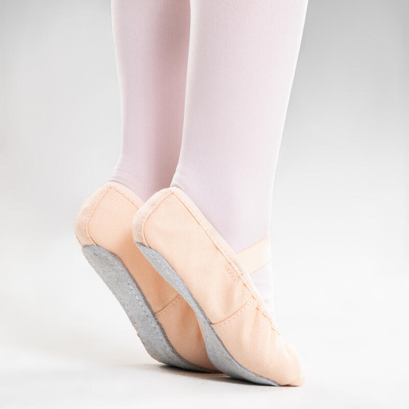 Demi-pointes danse classique toile semelles entières saumon tailles 25-40