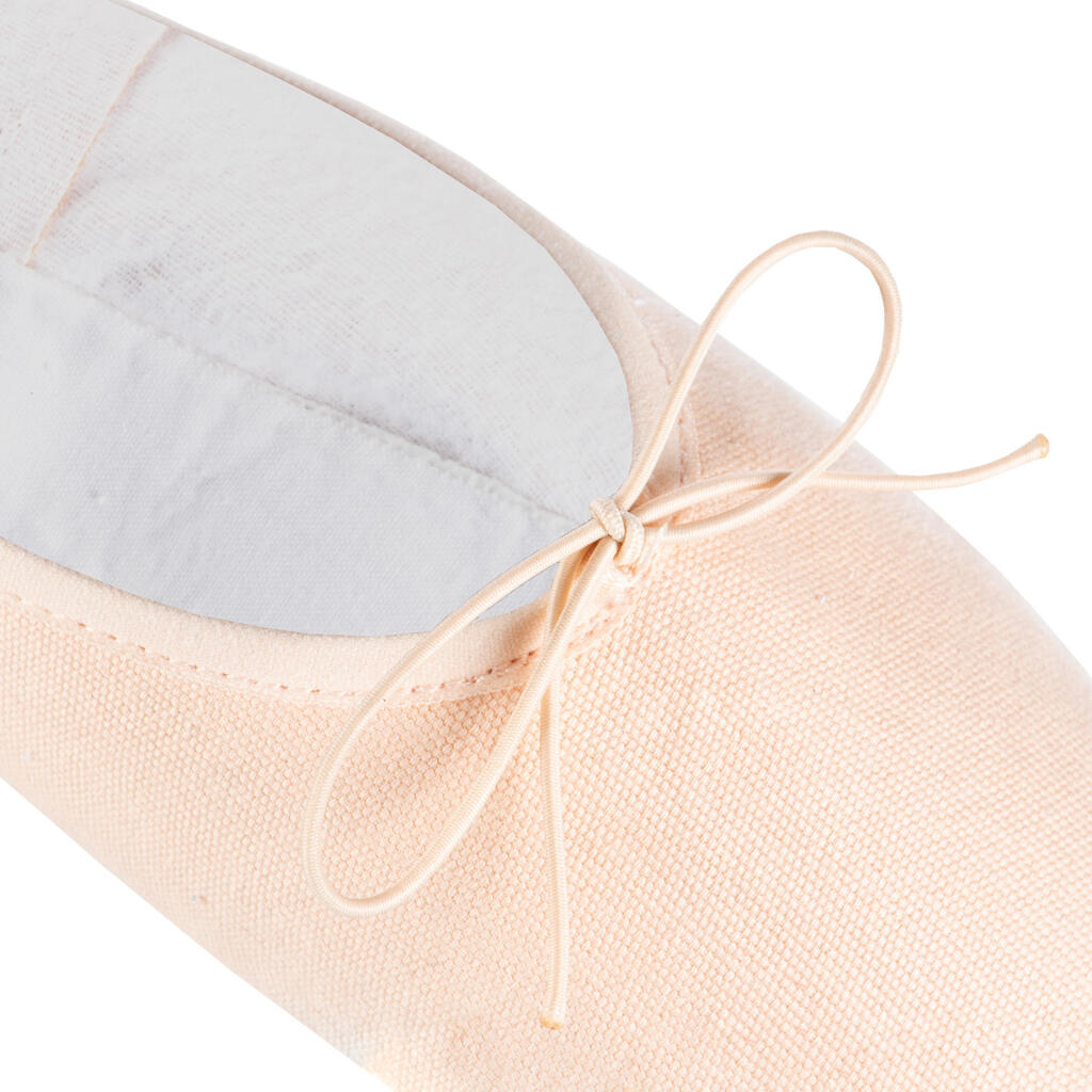 Ballet Full Sole Demi-Pointe Canvas Shoes Sizes 8C to 7 - Salmon