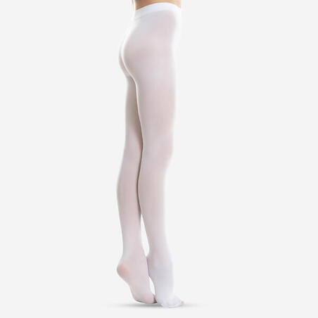 Collants de danse classique avec pieds blancs fille