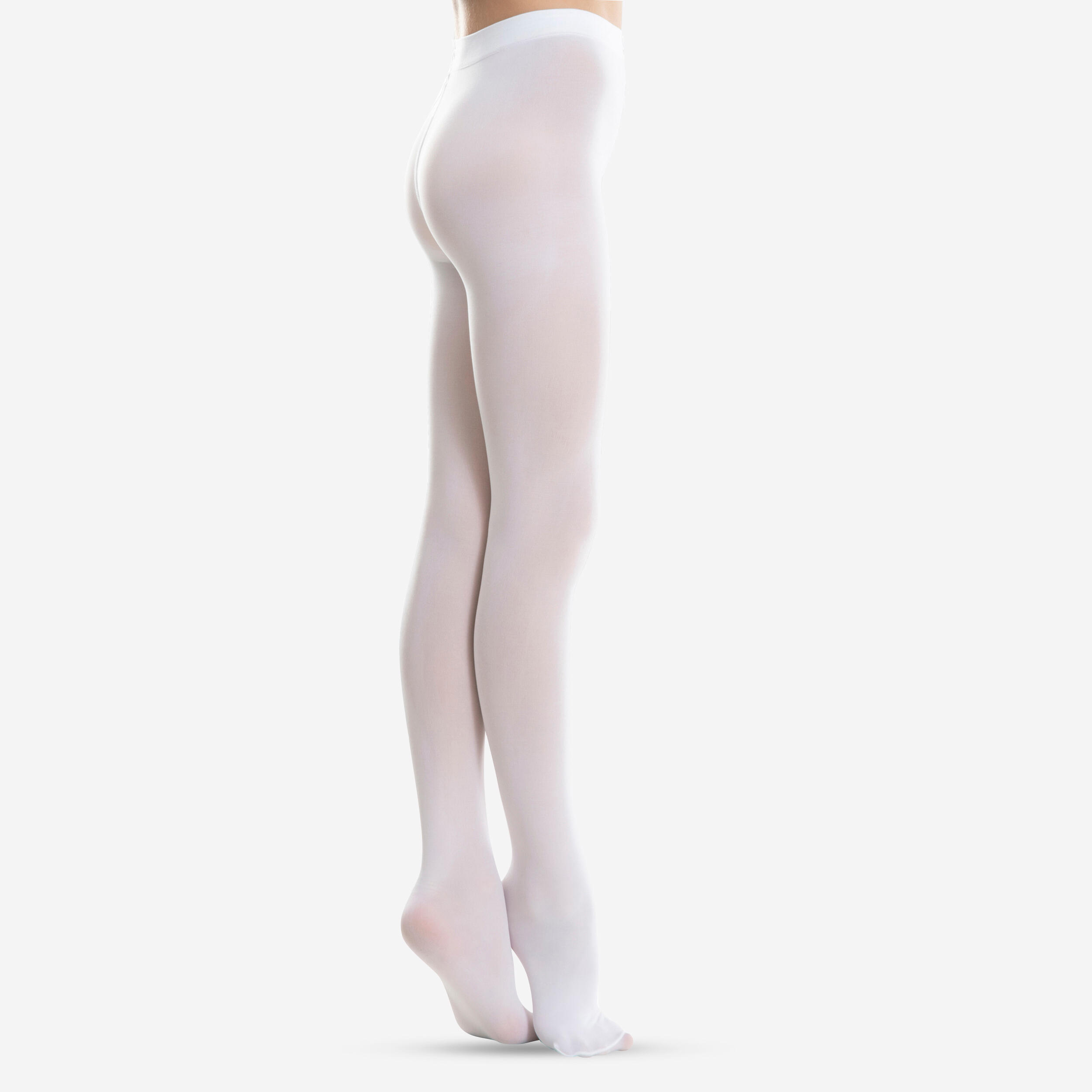 Collants de danse classique avec pieds Fille Beige DOMYOS Decathlon