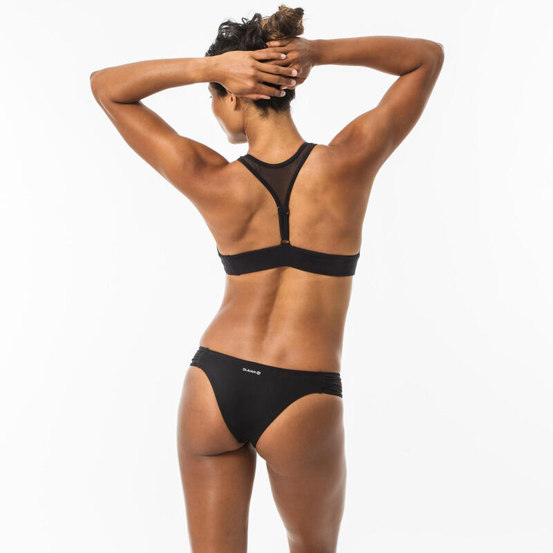 Top bikini Mujer deportivo escote V negro