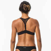 Top bikini Mujer deportivo escote V negro