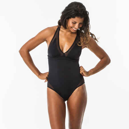 Jednodijelni kupaći kostim za surfanje Isa s prekriženim leđima ženski crni