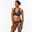 Top bikini Mujer deportivo escote V negro tropical