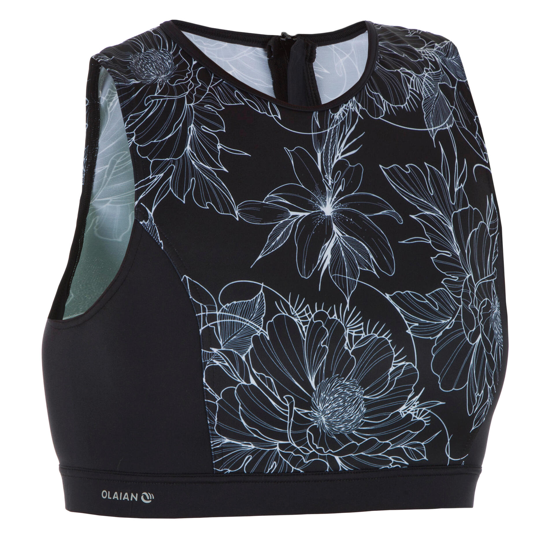 brassière back zip haut de maillot de bain femme surf