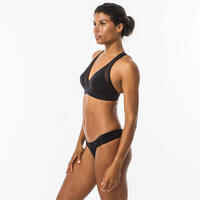 Top bikini Mujer deportivo escote V negro