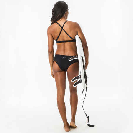 Women's double-adjustable flat surfing swimsuit bikini top ELISE BLACK