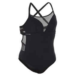 Women's 1-piece surf swimsuit with adjustable double flat ELISE BLACK