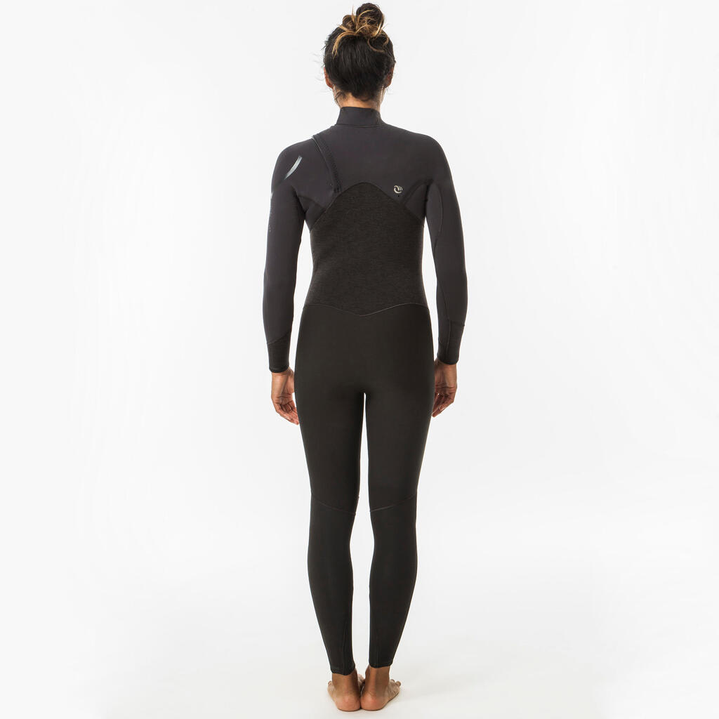 WOMEN'S NEOPRENE SURF WETSUIT OLAIAN 4/3 MM FRONT ZIP