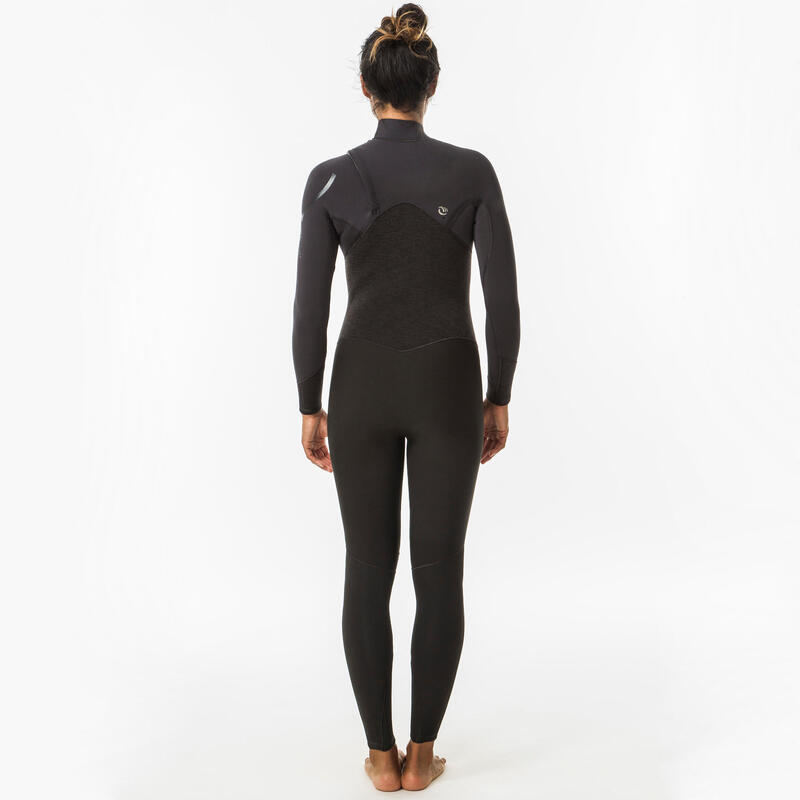 Dameswetsuit voor surfen neopreen 4/3 mm borstrits