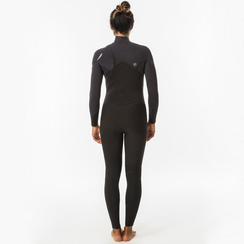 WOMEN'S NEOPRENE SURF WETSUIT OLAIAN 4/3 MM FRONT ZIP Decathlon