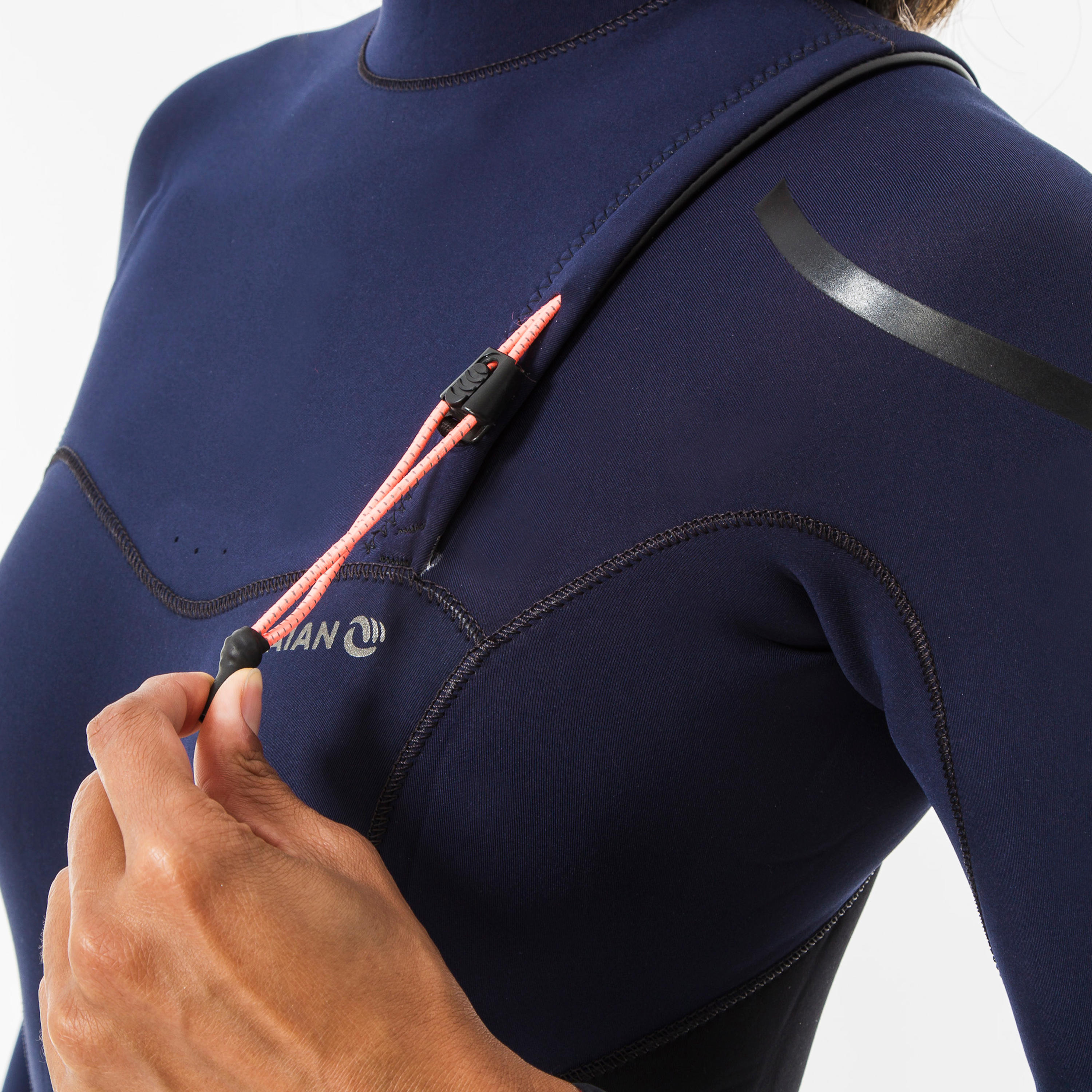 Neopreno surf Mujer agua templada 3/2mm Front Zip 900 azul marino 4/16