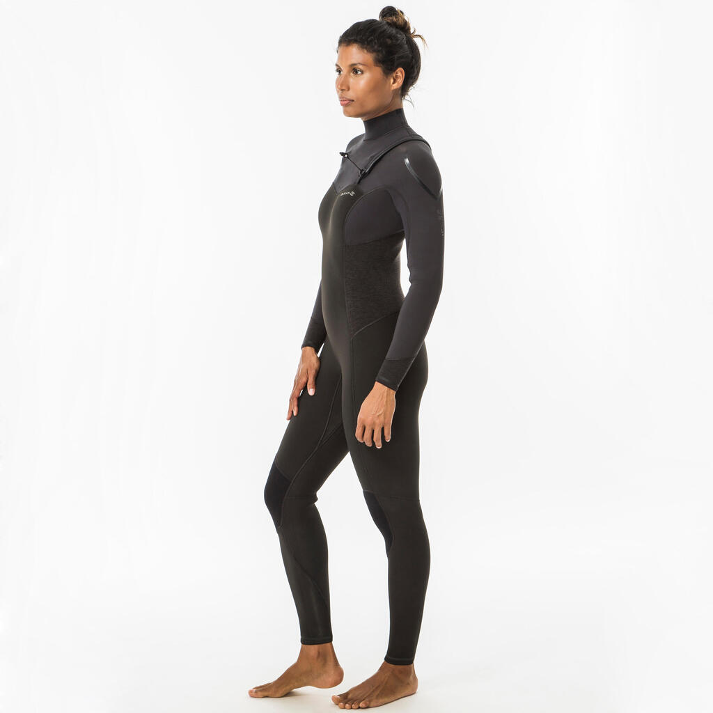 WOMEN'S NEOPRENE SURF WETSUIT OLAIAN 4/3 MM FRONT ZIP