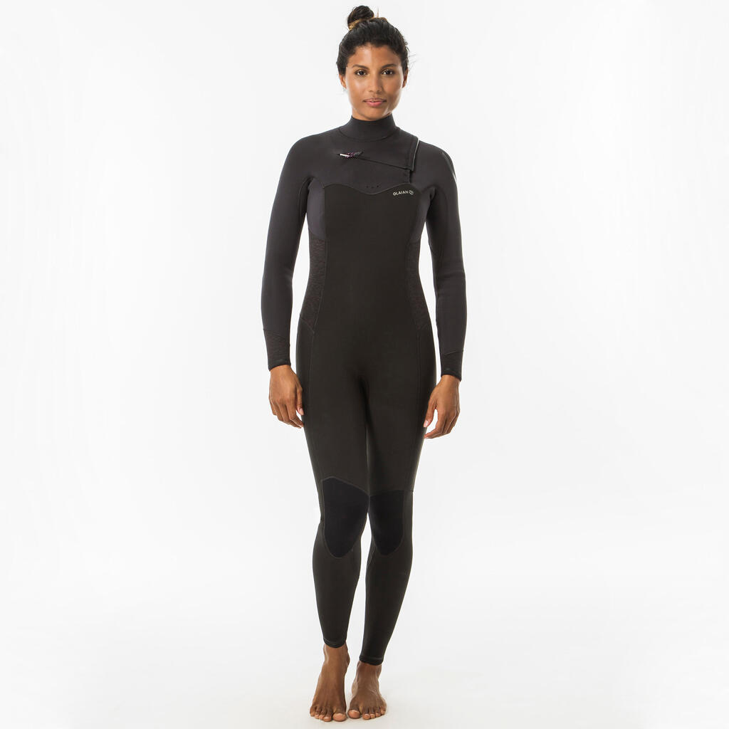 WOMEN'S NEOPRENE SURF WETSUIT OLAIAN 4/3 MM FRONT ZIP