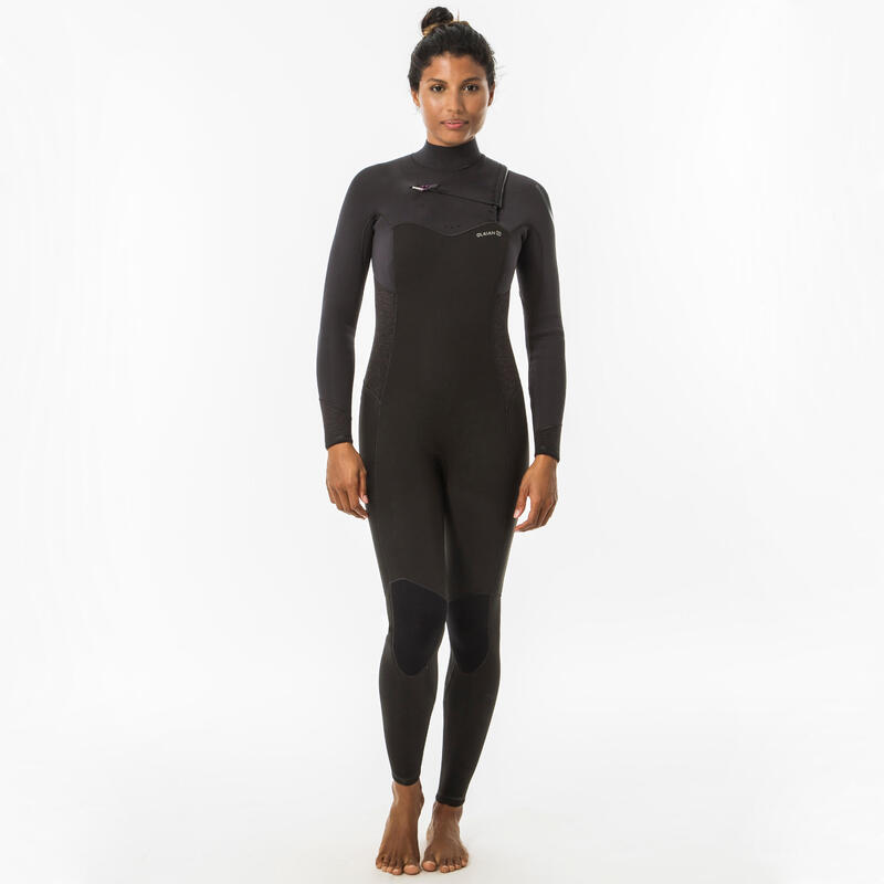 Dameswetsuit voor surfen neopreen 4/3 mm borstrits