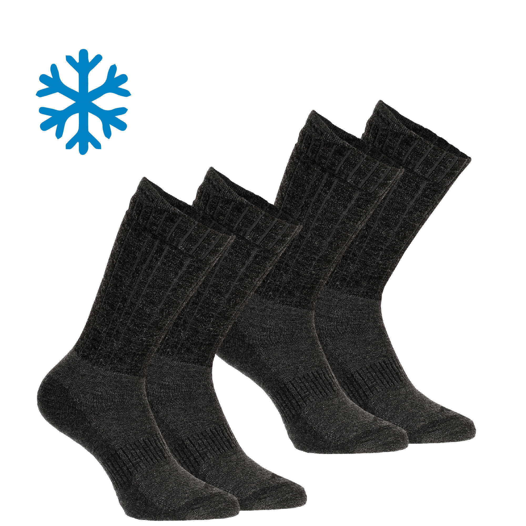 Warm  Hiking Socks - SH500 U-WARM MID -  2 Pairs -  1