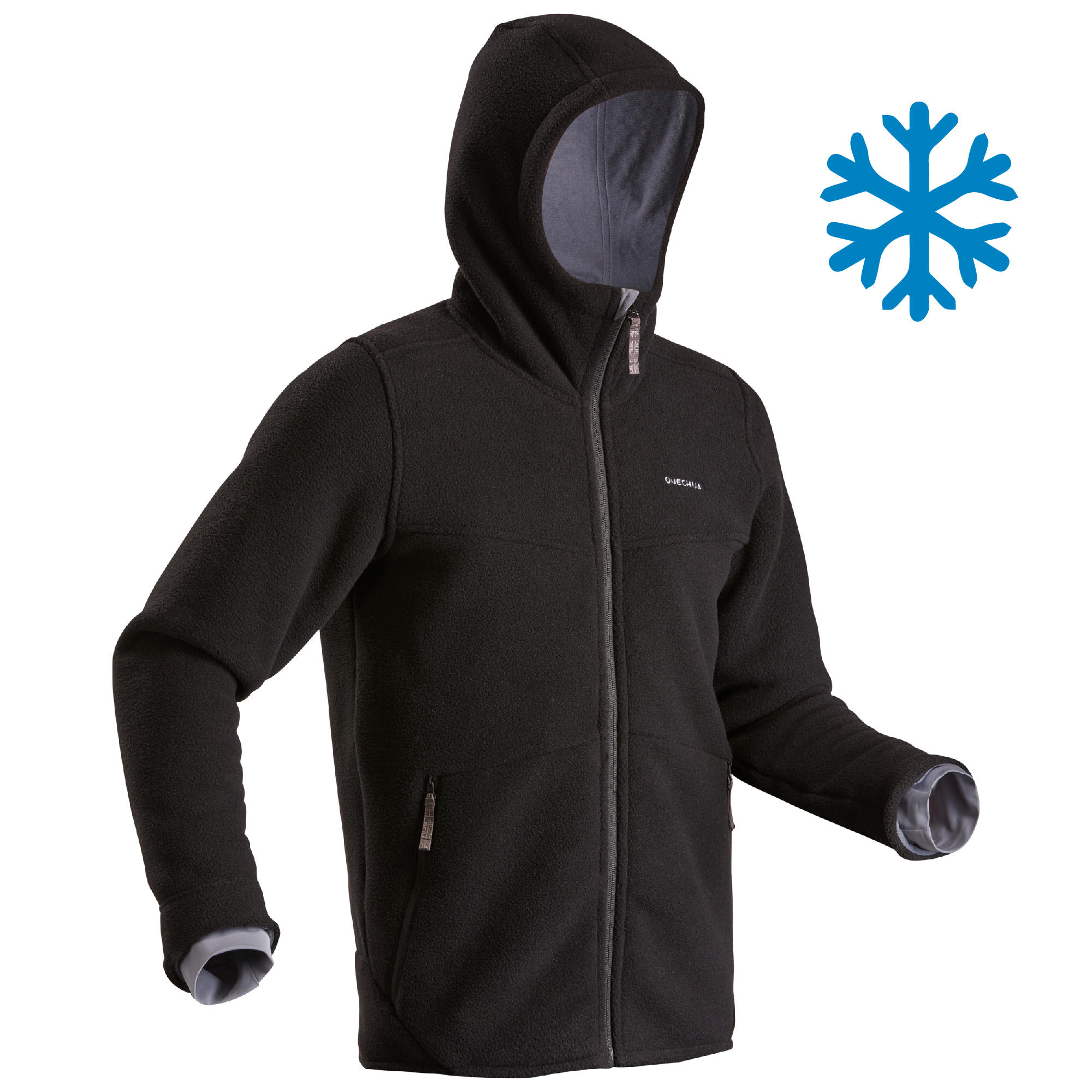 

Men's Snow Fleece Jacket - SH100 U-WARM - Black -  By QUECHUA | Decathlon