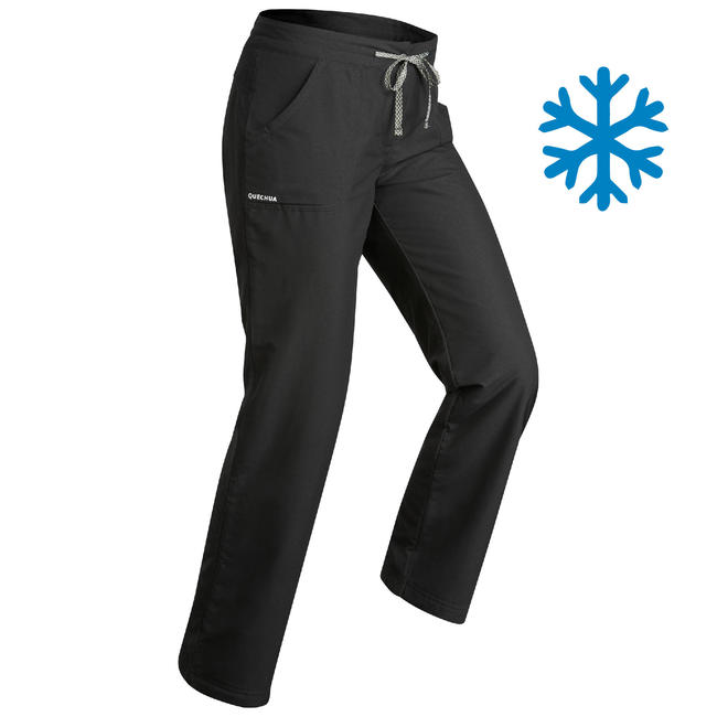 Women's warm Hiking Trousers SH100 ultrawarm black