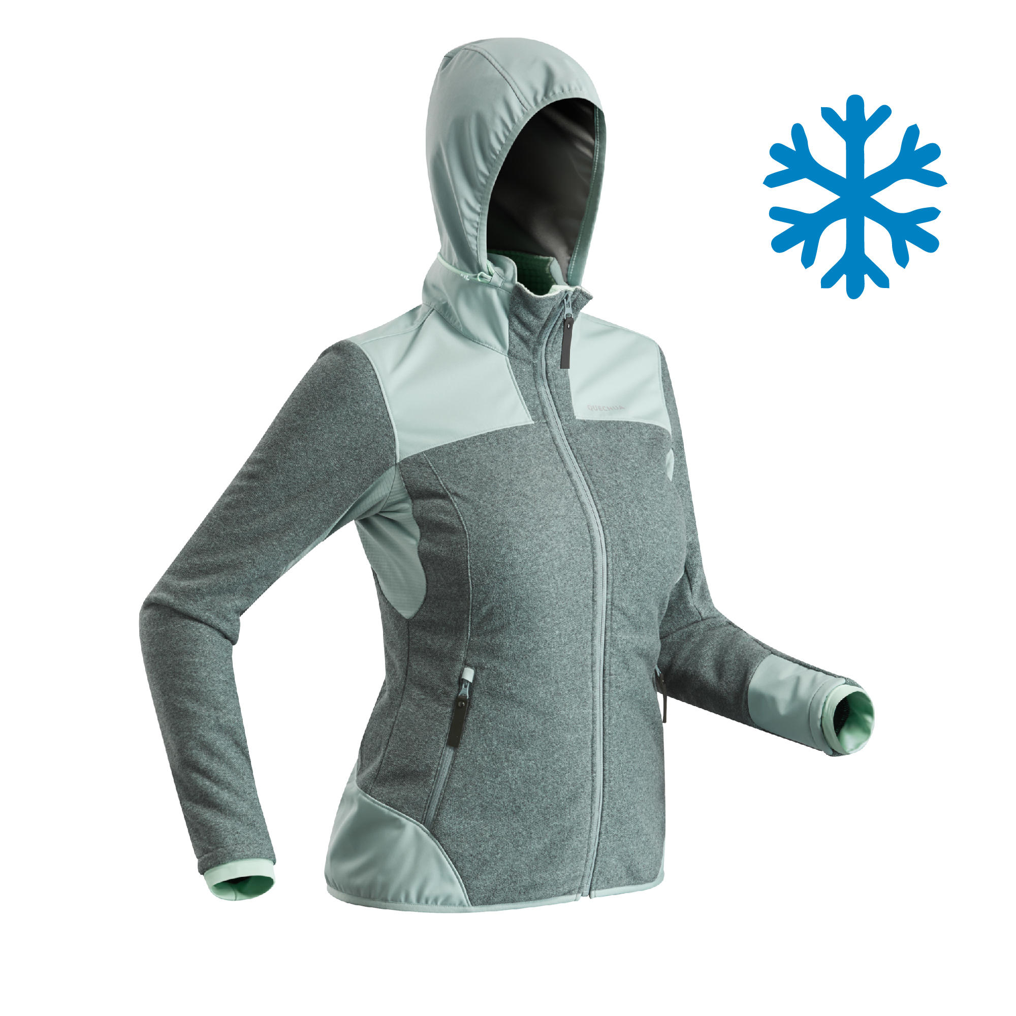 Women's Warm Fleece Hiking Jacket - SH500 X-WARM 1/1