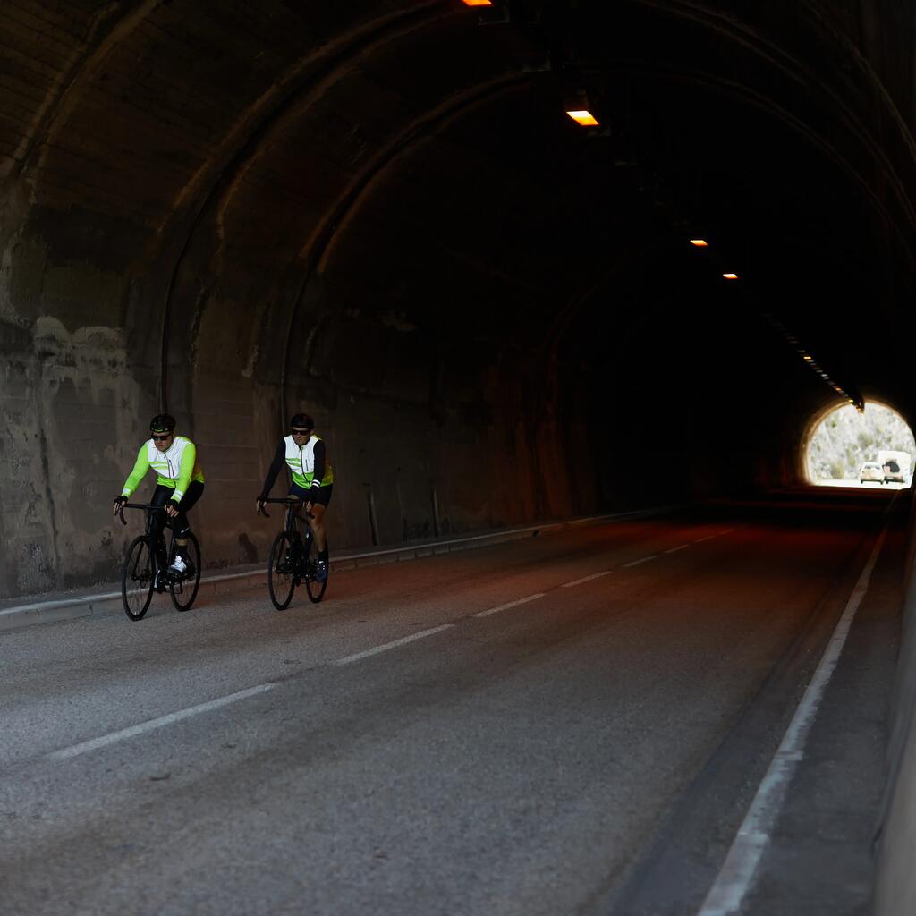 CORTAVIENTO DE CICLISMO DE RUTA HOMBRE AMARILLO/REFLECTANTE ROADR500