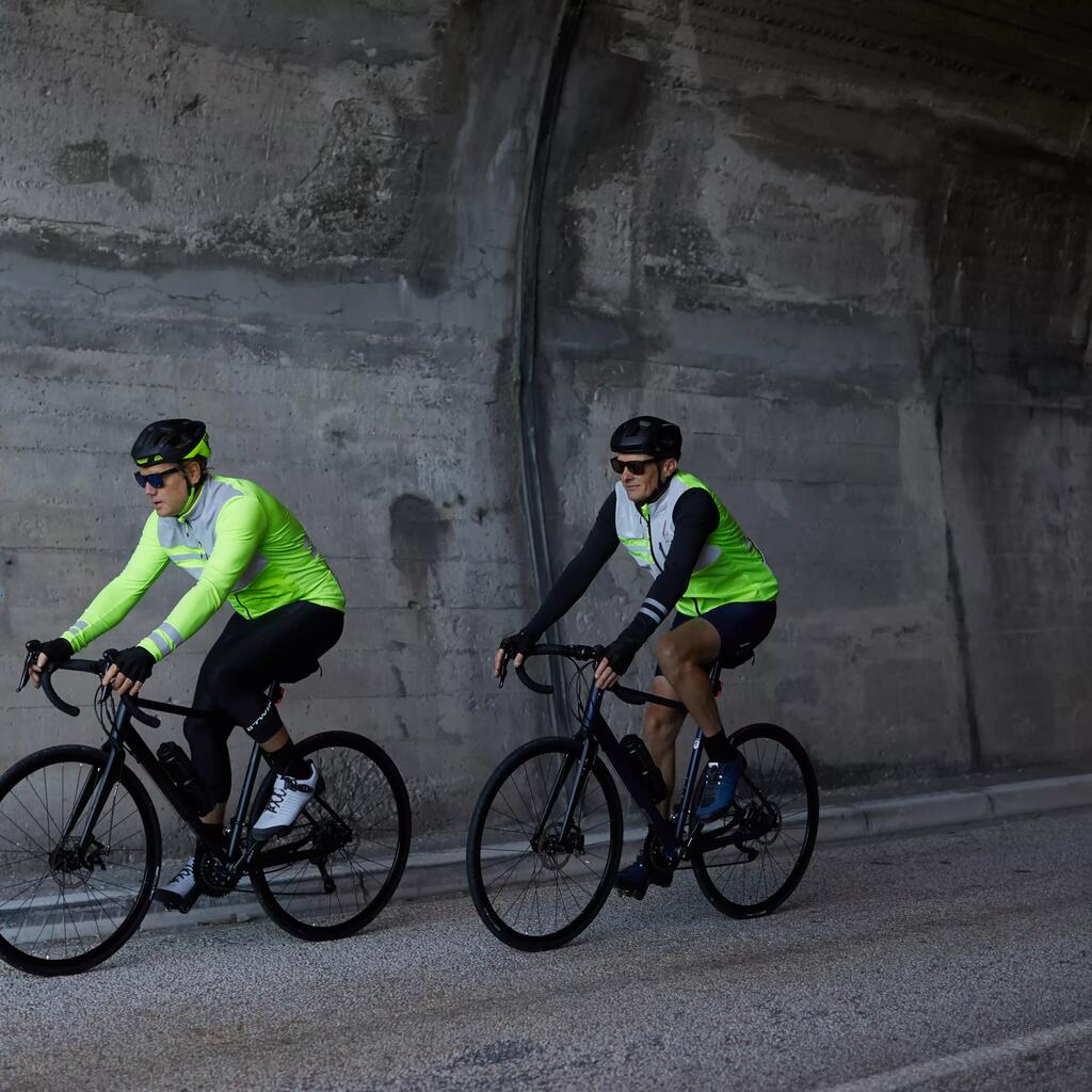 CORTAVIENTO DE CICLISMO DE RUTA HOMBRE AMARILLO/REFLECTANTE ROADR500