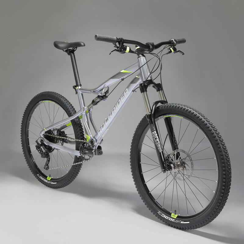 Bicicleta de montaña 27,5" doble suspensión 11V Rockrider ST 900 S gris amarillo