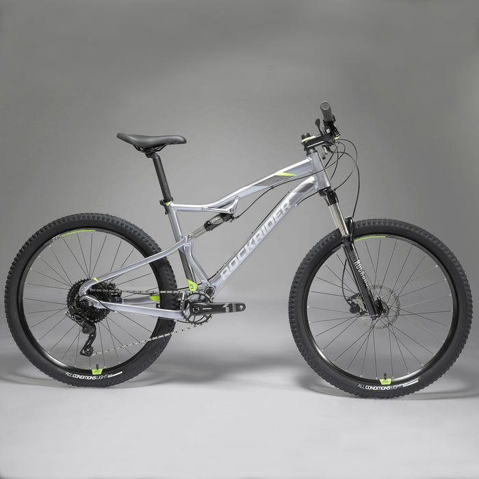 Velo Vtt St 900 S Gris Jaune 27 5 Rockrider Decathlon