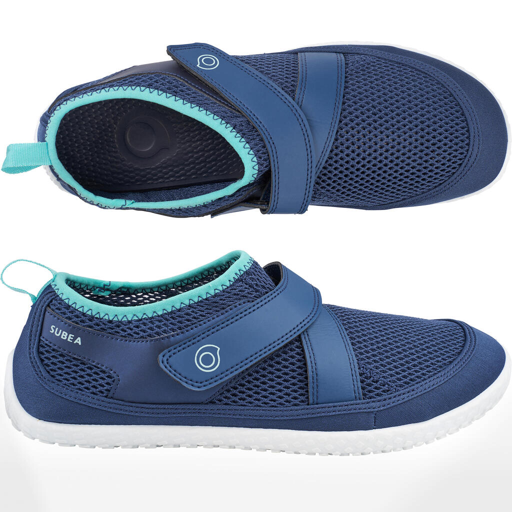 Chaussures aquatiques à scratch Adulte - Aquashoes 500 Bleu Rose