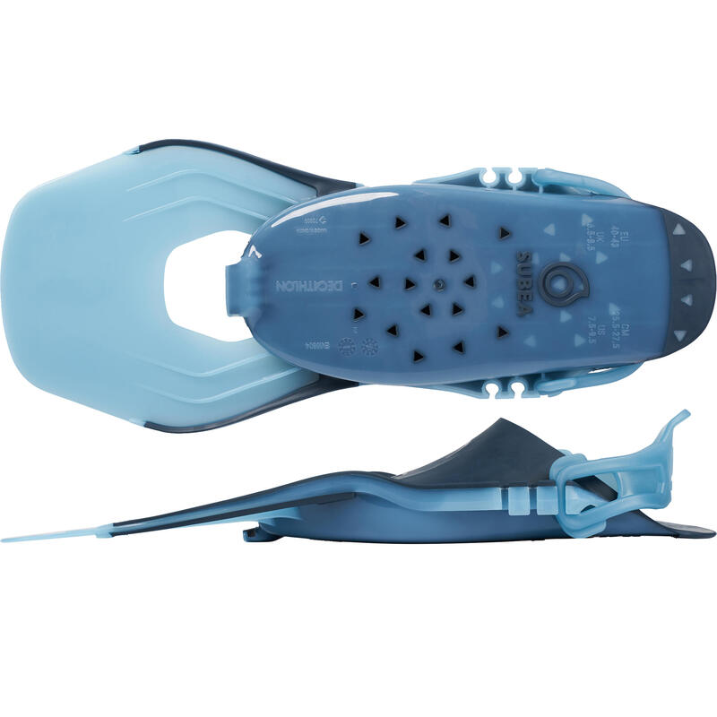 Palmes de snorkeling SUBEA SNK 100 réglable adulte Turquoise