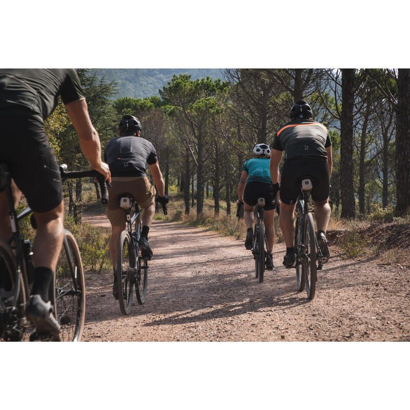 CAMISOLA DE MANGA CURTA BICICLETA EM LÃ DE MERINO HOMEM GRVL900 PRETO