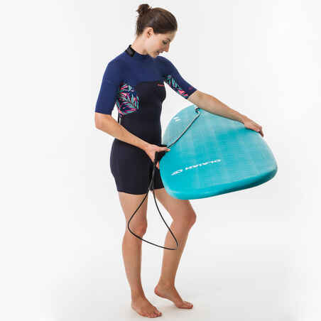 Γυναικεία κοντομάνικη κοντή στολή surfing με φερμουάρ στην πλάτη 500 WAKU